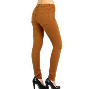 James Jeans "Twiggy" Lo Rise Brushed Amber Dry Aged Denim Suede Look Jeans Sz29